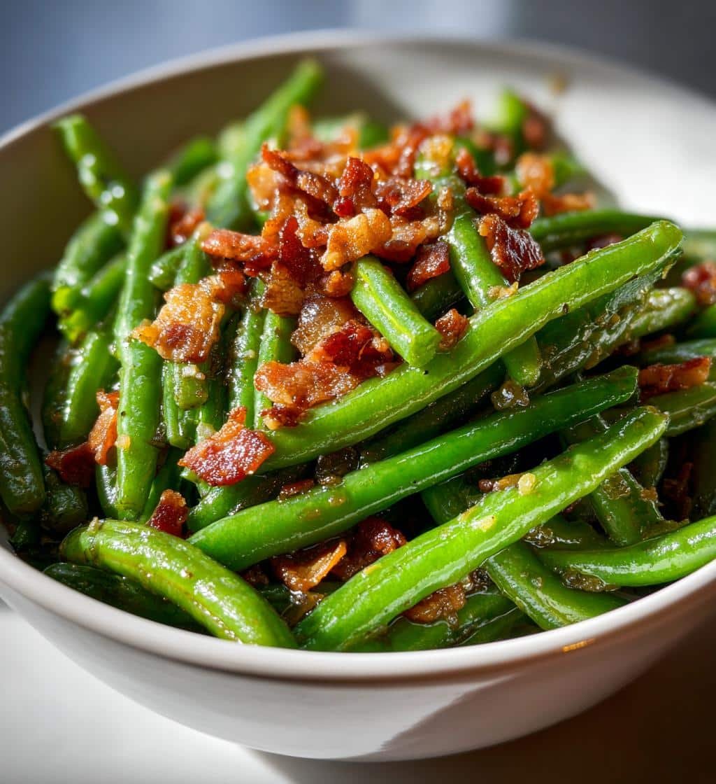 OLD-FASHIONED SOUTHERN GREEN BEANS WITH BACON