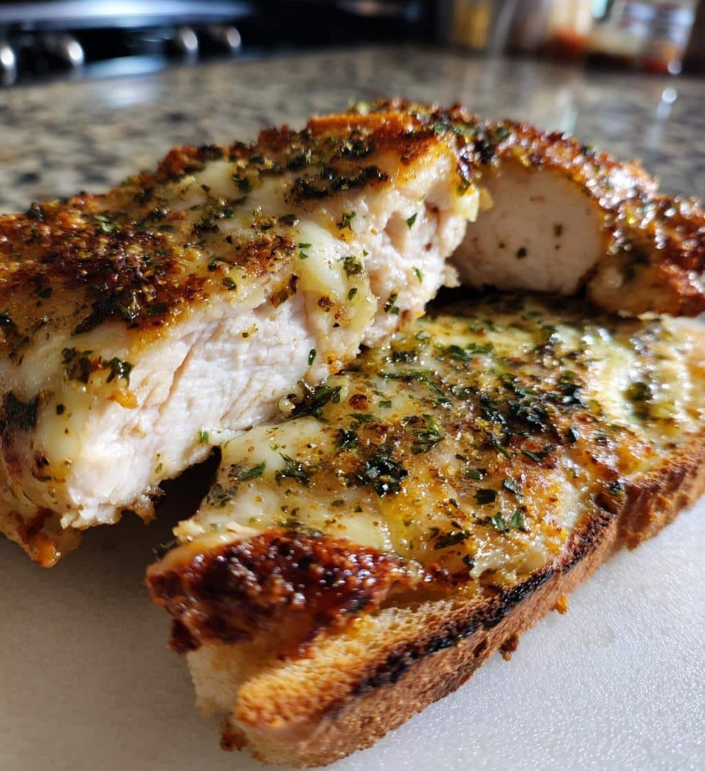 Parmesan Garlic Chicken Garlic Toast