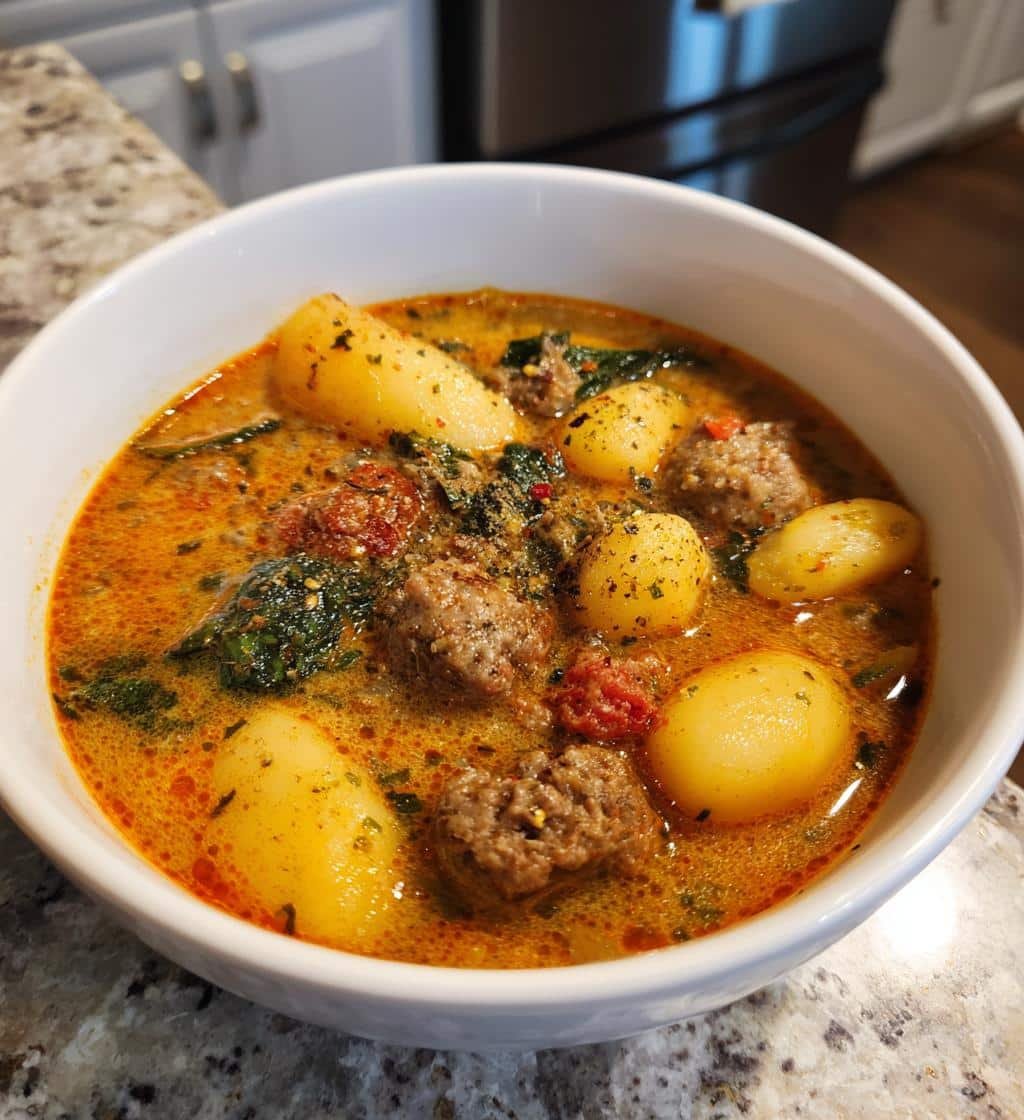 Sausage gnocchi soup