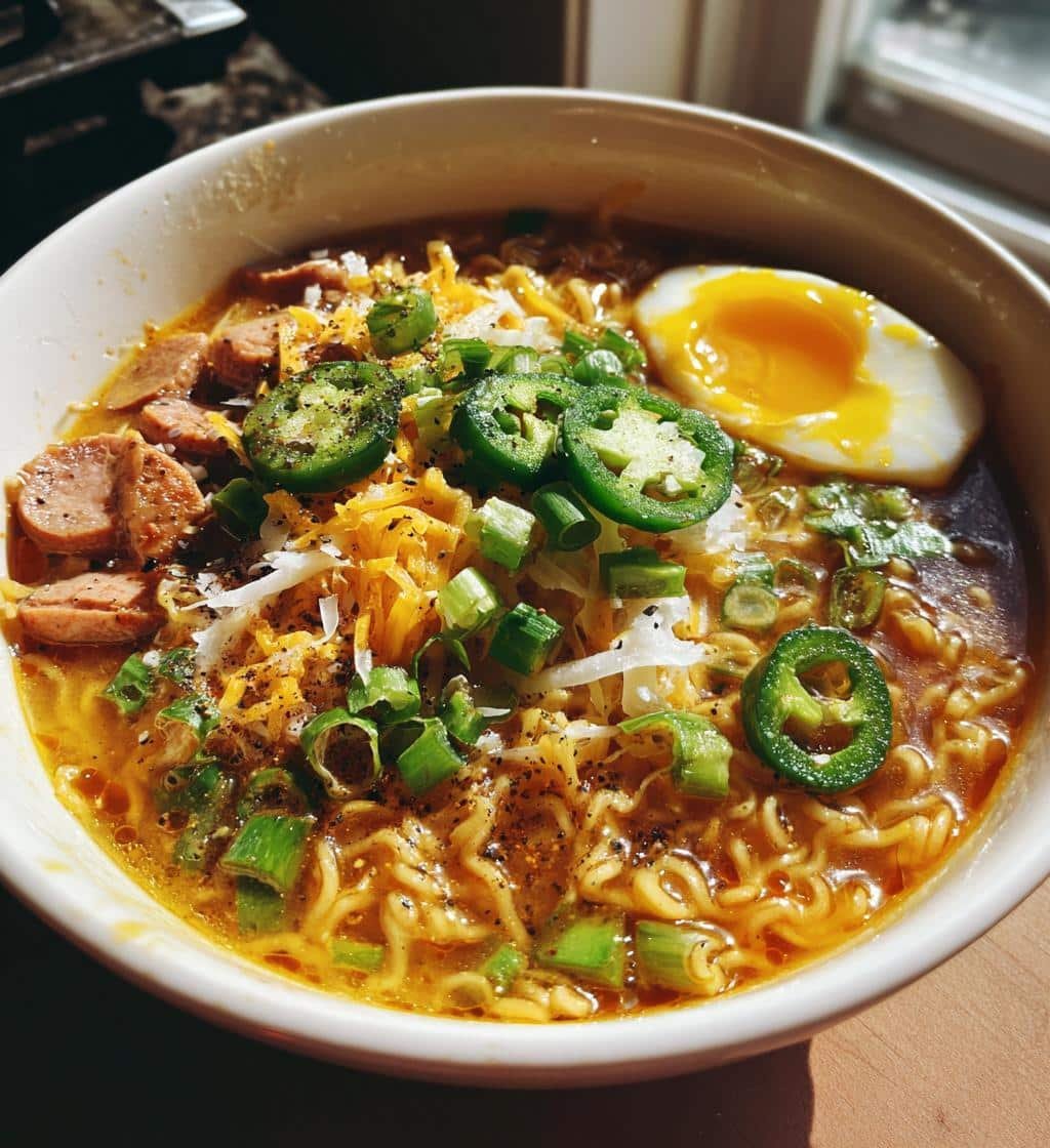 Spicy jalapeno cheddar sausage ramen - detail 1