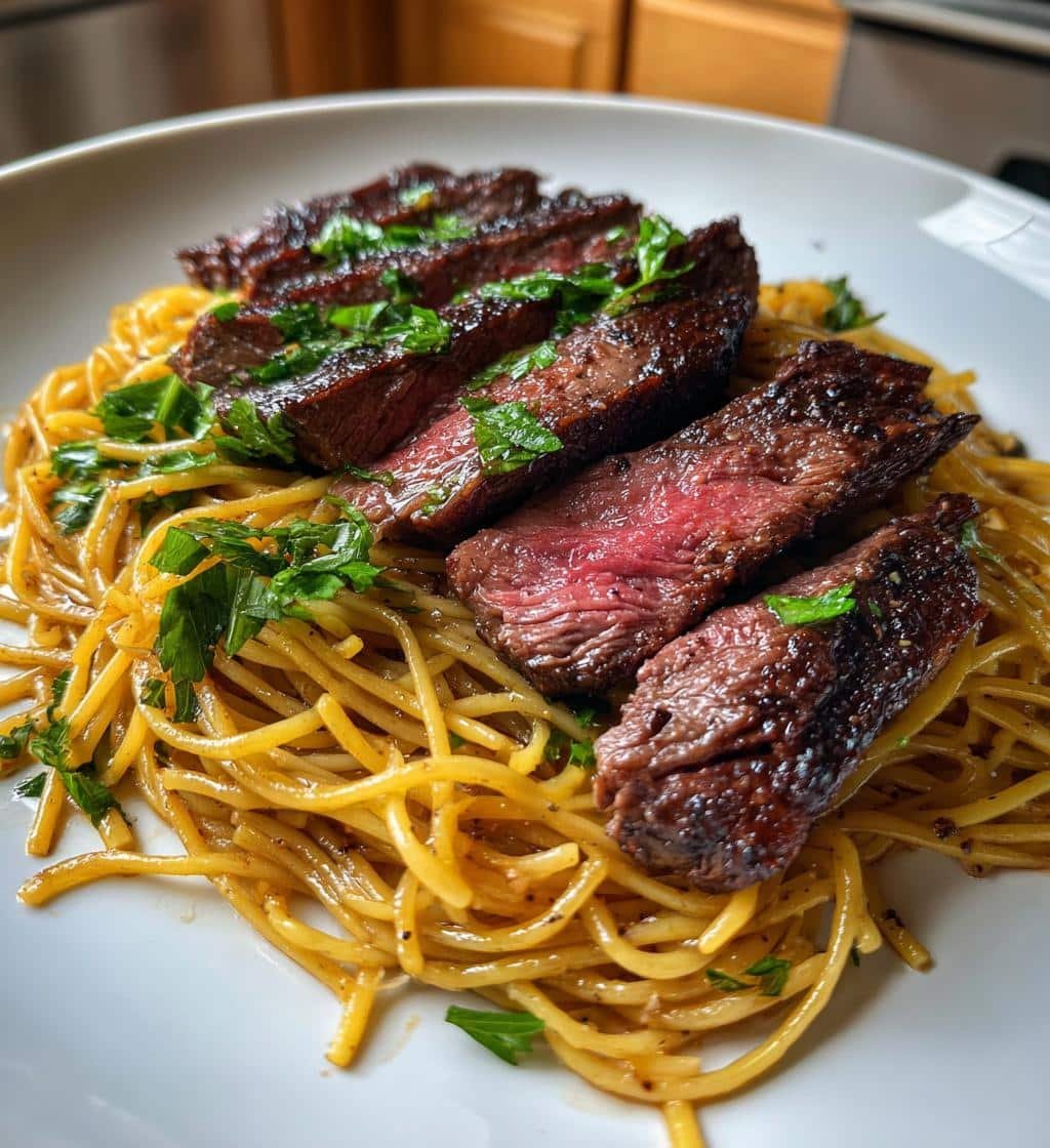 Steak and Buttery Noodles