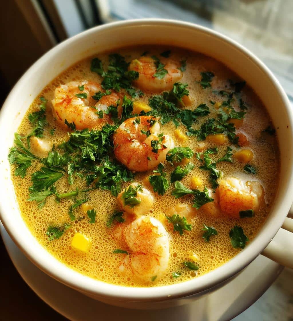 Sweet Corn and Shrimp Chowder - detail 1