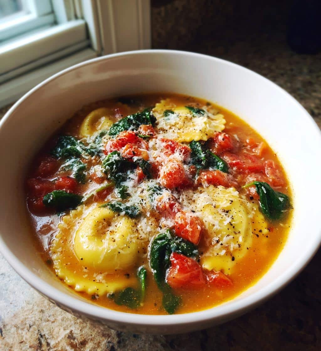 Tuscan Ravioli Soup - detail 1