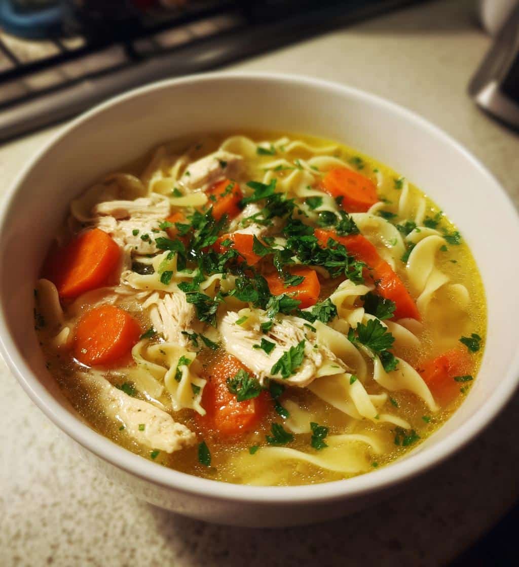 chicken noodle soup - detail 1