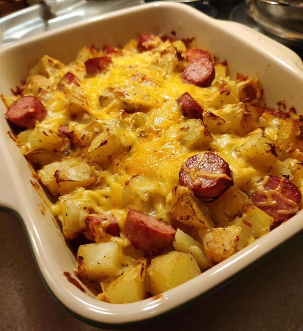 Cheesy Smoked Sausage and Potatoes