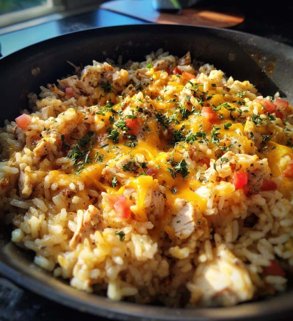Cheesy chicken taco rice - detail 1