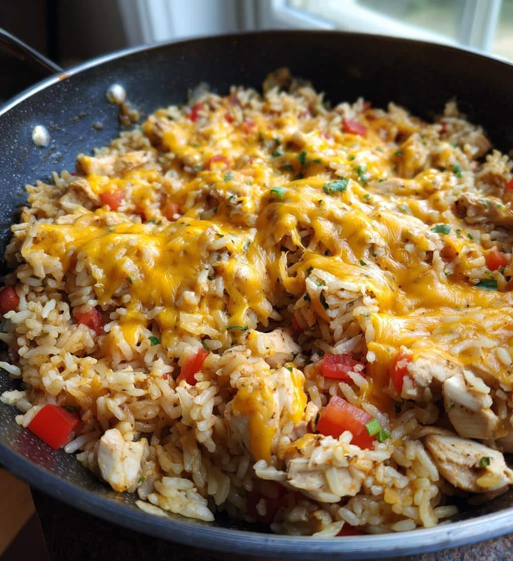 Cheesy chicken taco rice