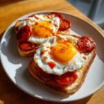 Chorizo eggs breakfast toast