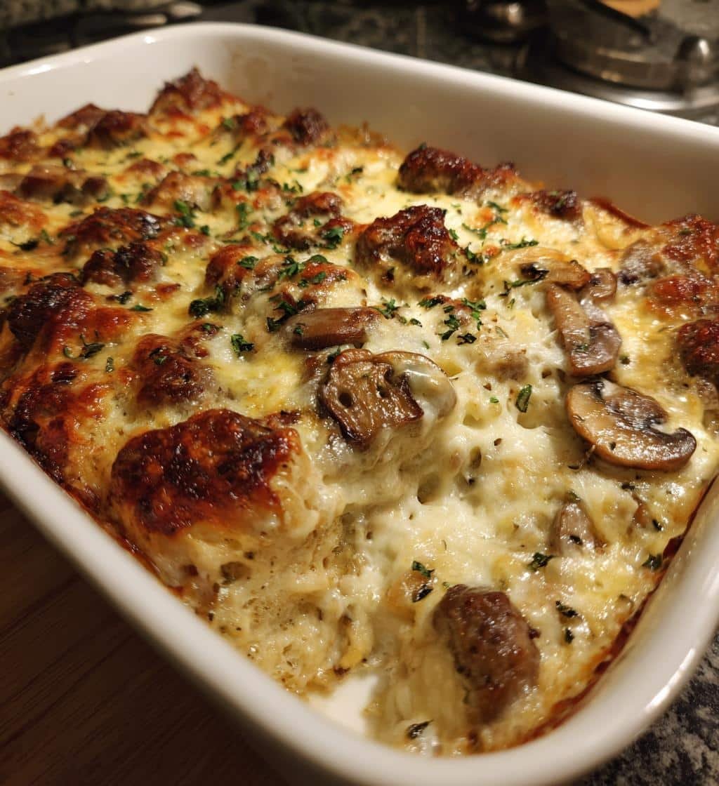 Creamy Mushroom Swiss Beef Casserole - detail 1