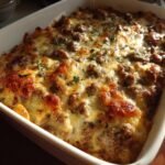 Creamy Mushroom Swiss Beef Casserole