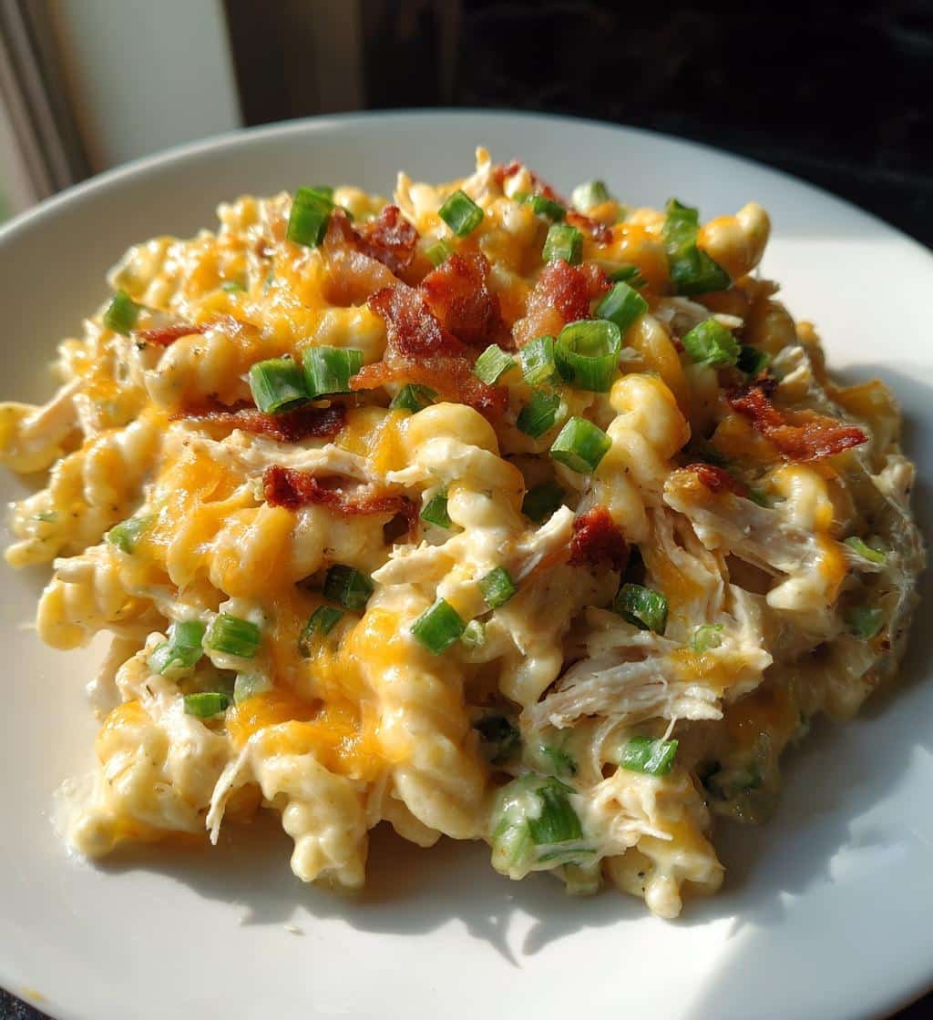 Crockpot Jalapeño Popper Chicken Bacon Pasta