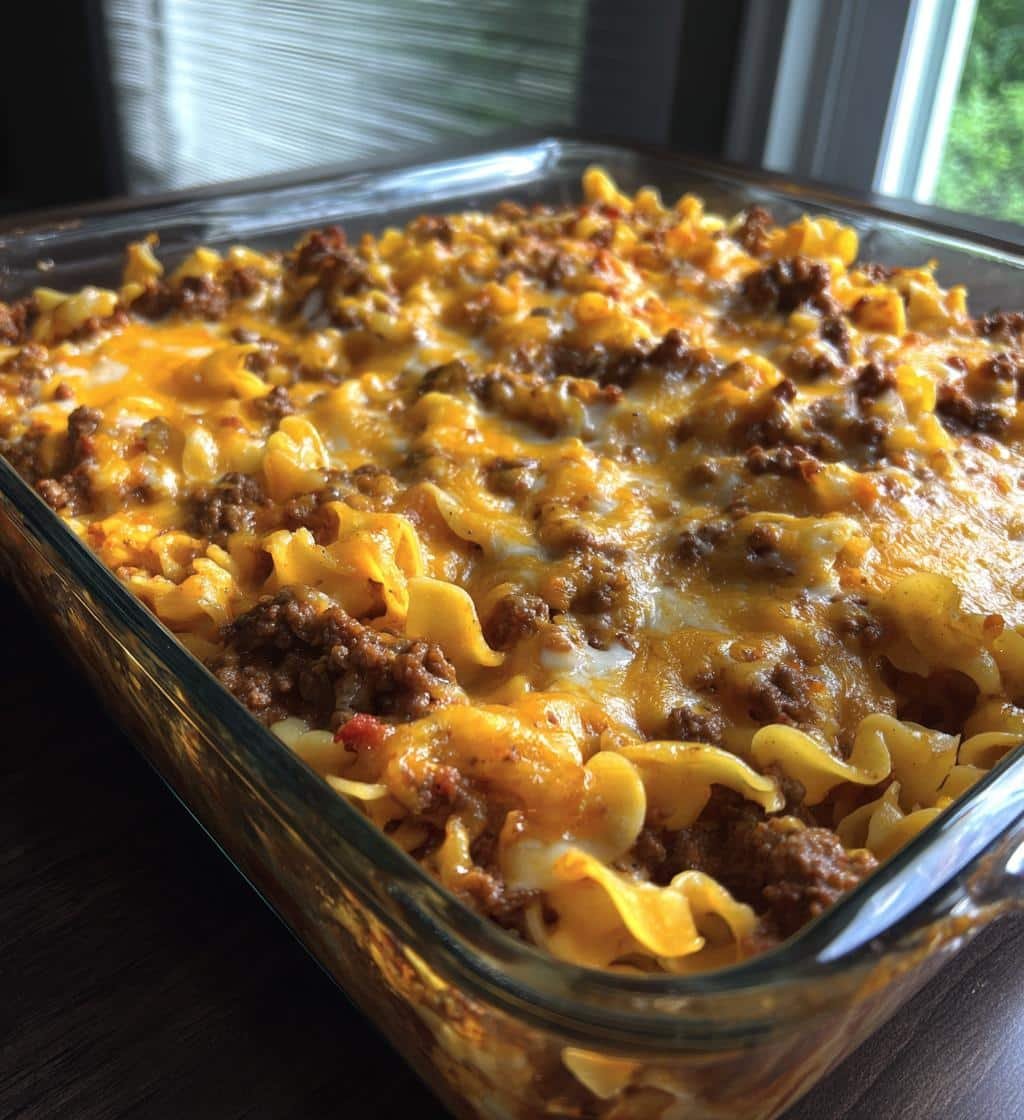 Delicious Sour Cream Beef Noodle Casserole
