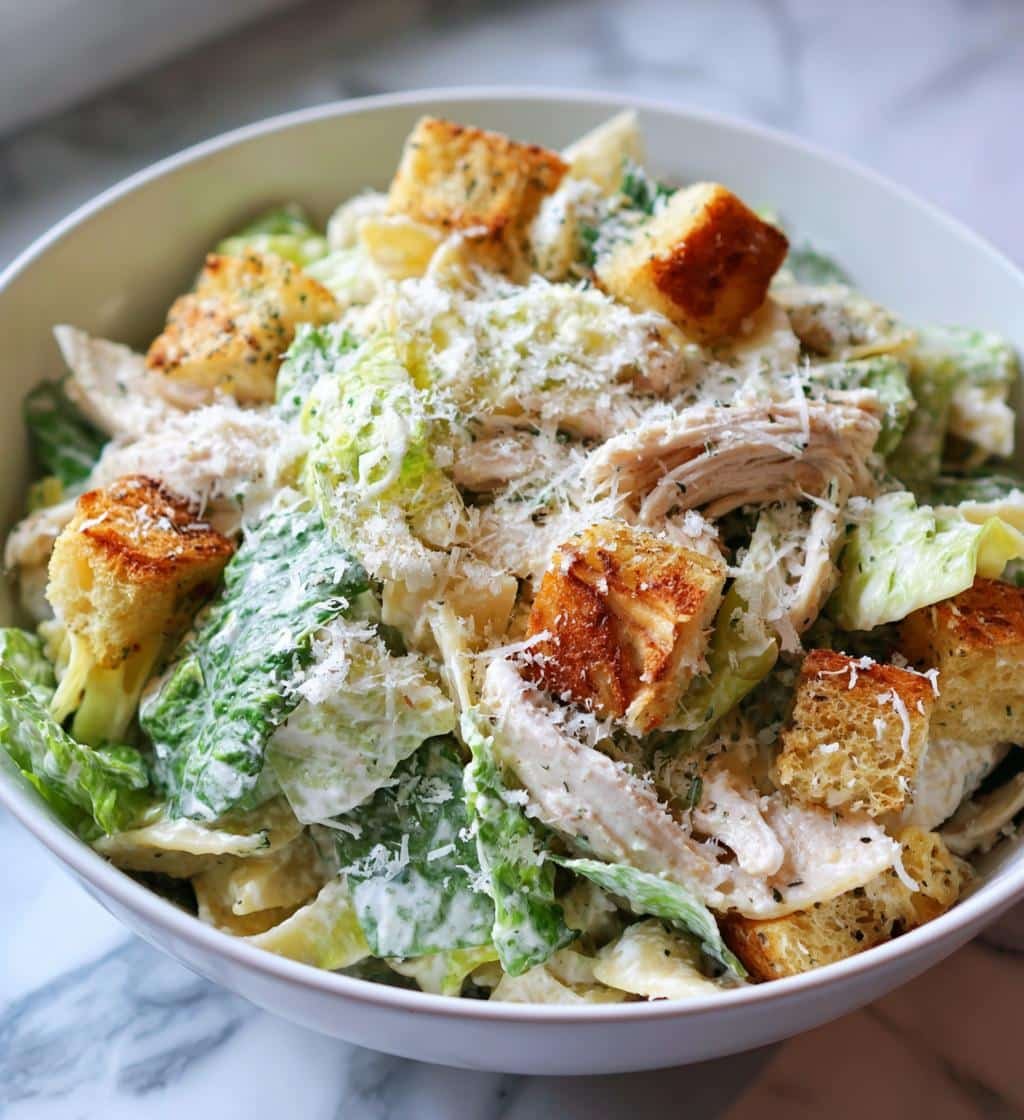 Easy Creamy Chicken Caesar Pasta Salad - detail 1