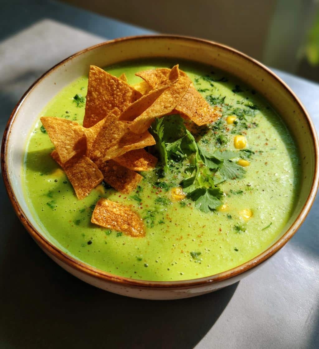 Healthy Avocado Lime Creamy Tortilla Soup