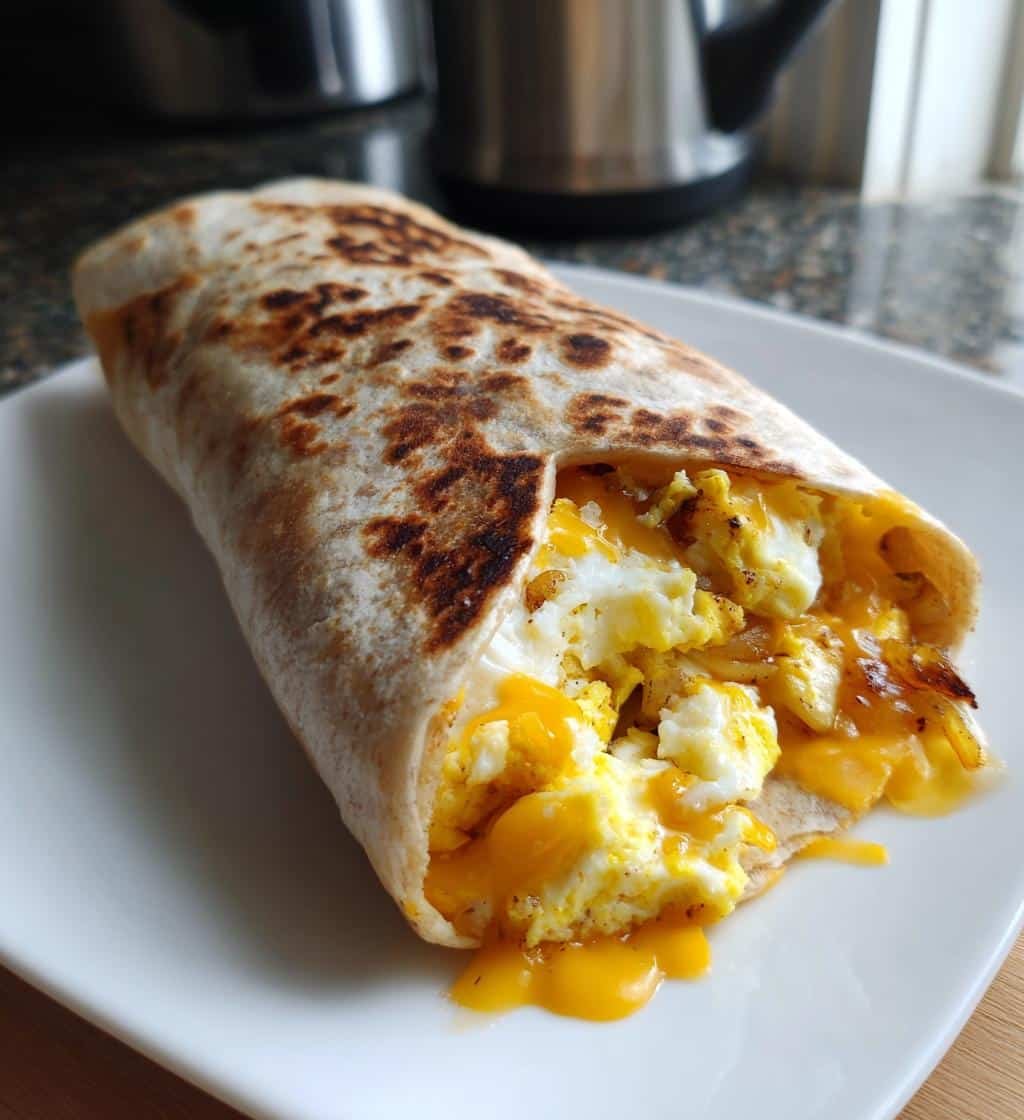 25-Minute Healthy Caramelized Onion and Cheese Breakfast Burrito Bliss 4 Healthy Caramelized Onion and Cheese Breakfast Burrito - detail 1