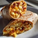 Healthy Caramelized Onion and Cheese Breakfast Burrito