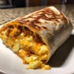 Healthy Caramelized Onion and Cheese Breakfast Burrito