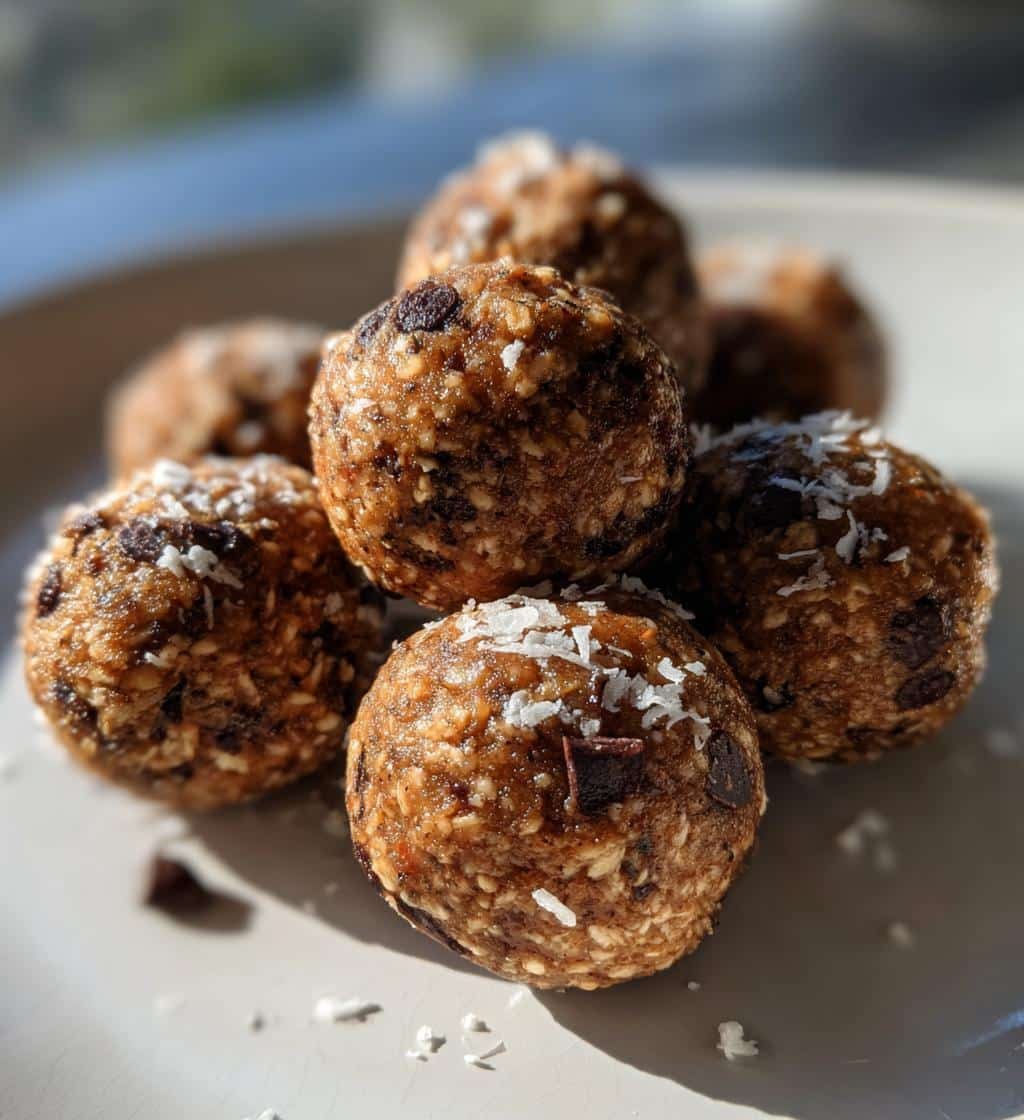 Healthy Chocolate Banana Coconut Protein Balls