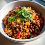 Healthy Crockpot Tex-Mex Lentil & Rice Casserole