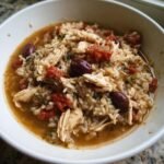 Healthy Easy Crockpot Mediterranean Chicken & Olive Brown Rice