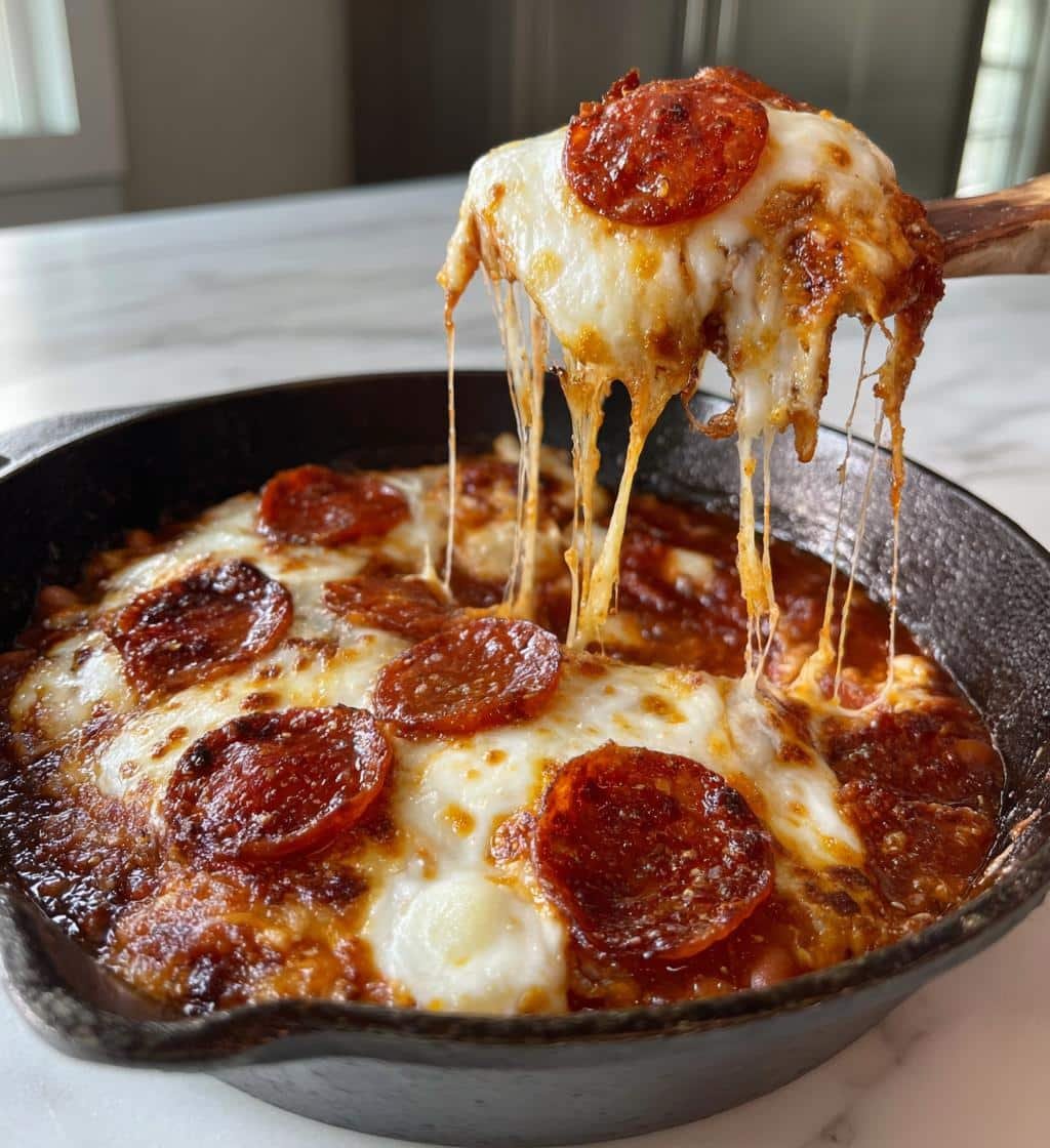 Healthy Easy Pizza Beans Skillet Casserole