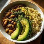 Healthy Healthy Butter Bean and Quinoa Bowl with Avocado