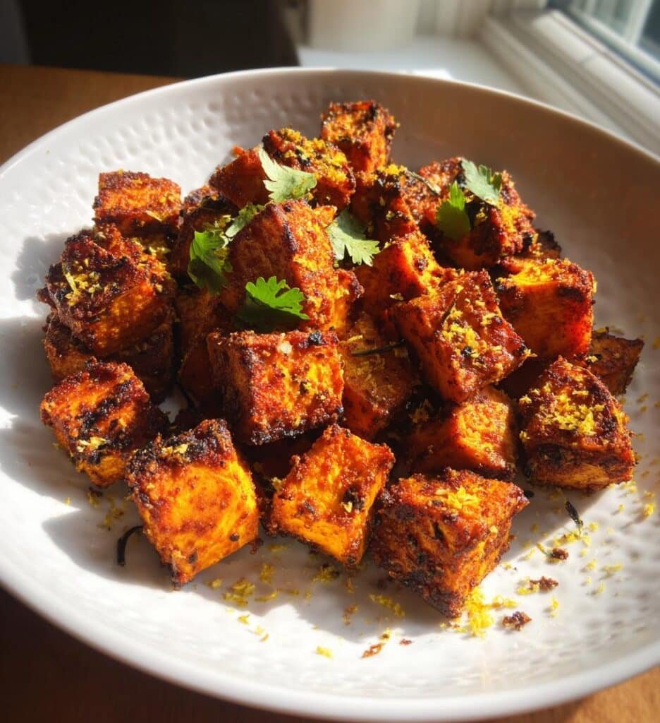 Healthy Homemade Spicy Roasted Sweet Potatoes with Lime