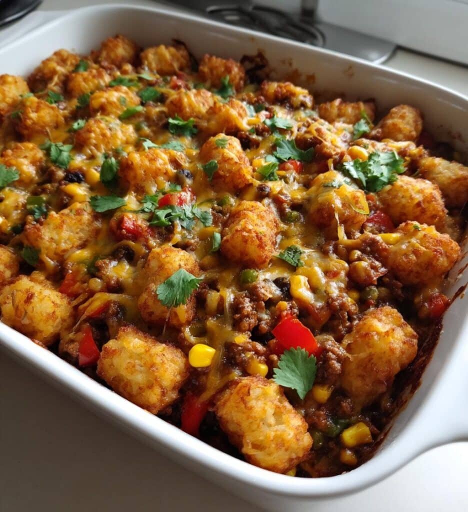 Healthy Homemade Taco Tater Tot Casserole