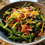 Healthy Loaded Green Bean Salad with Bacon and Cheddar