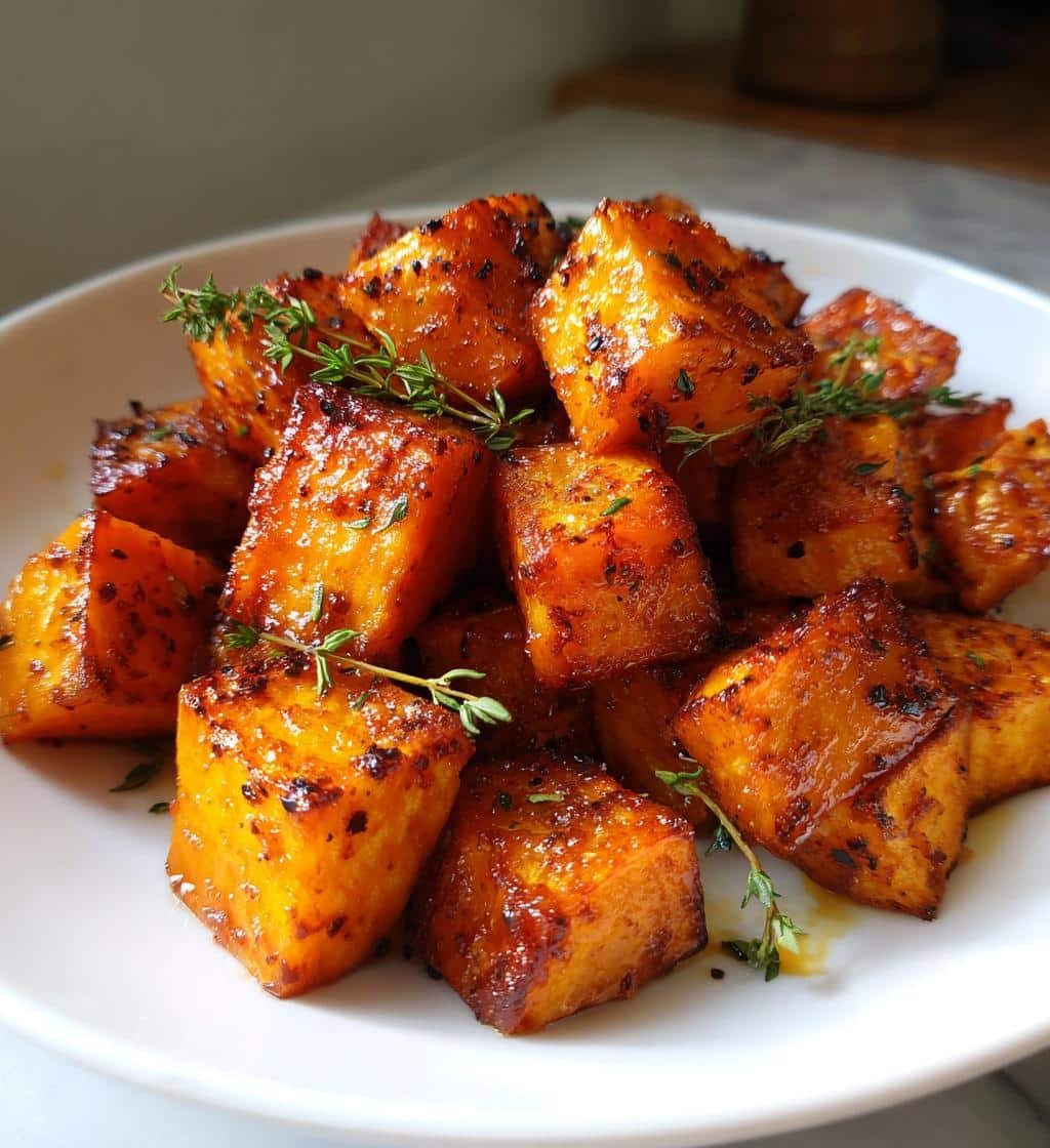 Healthy Maple Roasted Sweet Potatoes with Thyme - detail 1