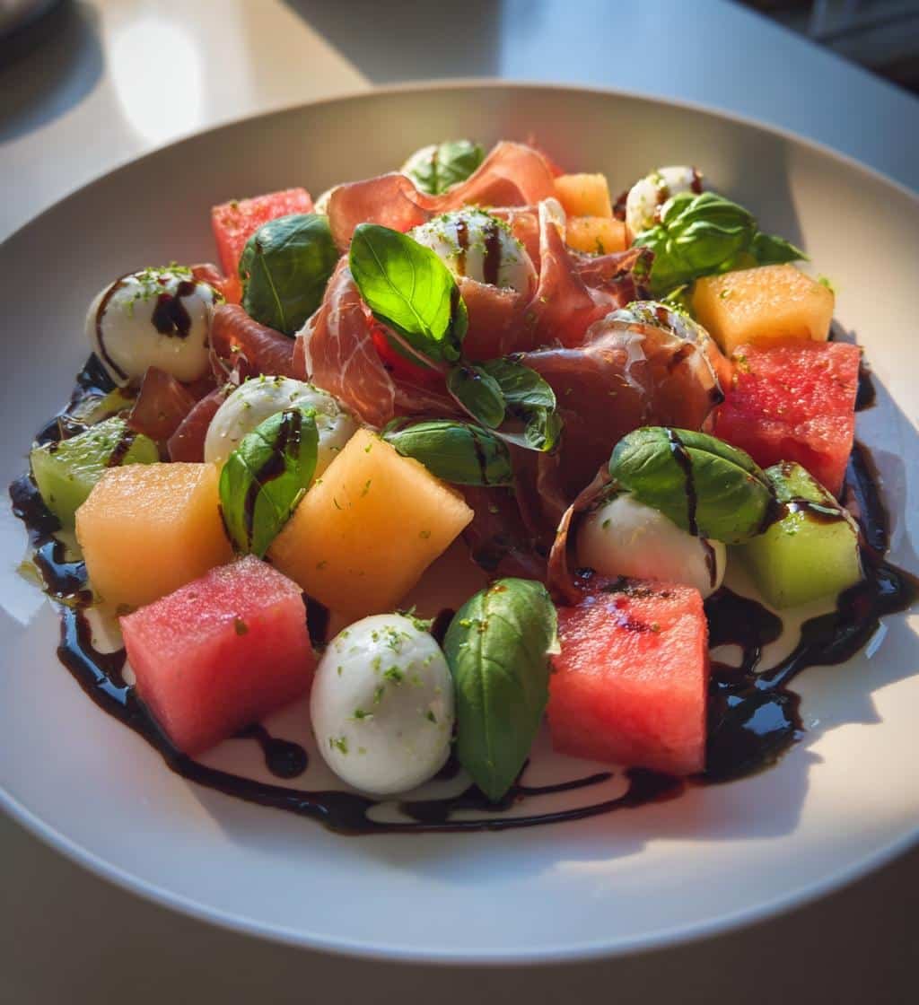 Healthy Melon Prosciutto Caprese Salad - detail 1
