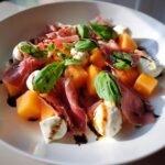 Healthy Melon Prosciutto Caprese Salad