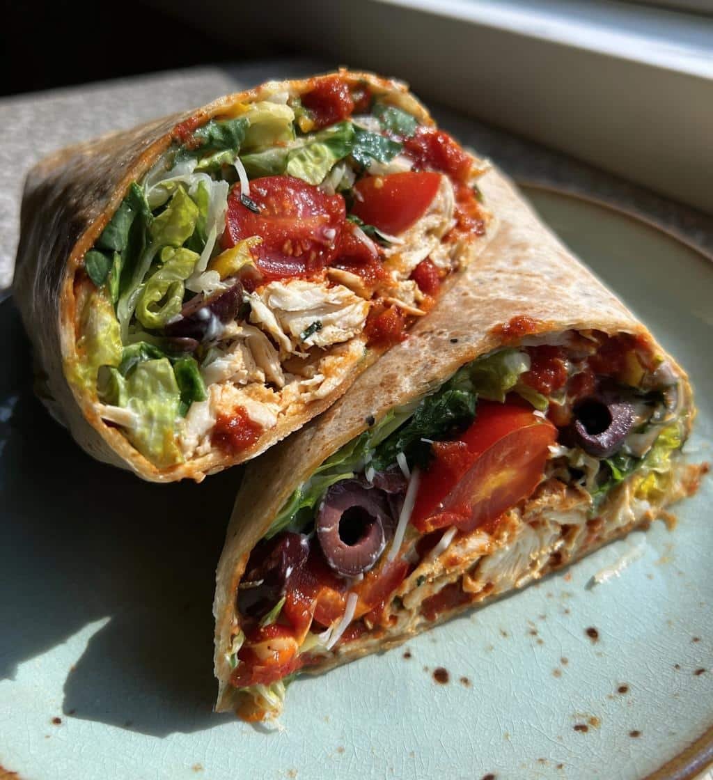 Healthy Pizza Salad Wraps
