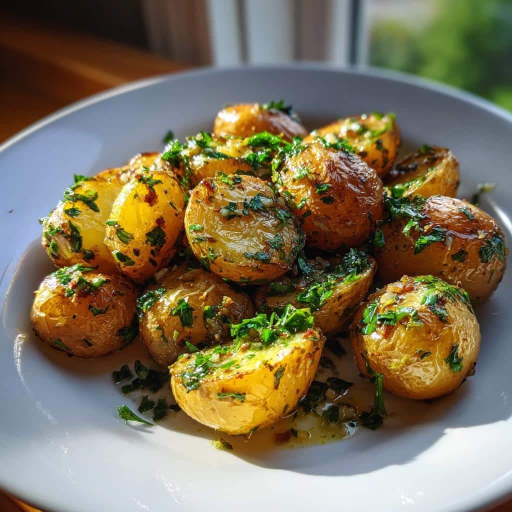 Healthy Quick 5-Ingredient Garlic Parsley Potatoes