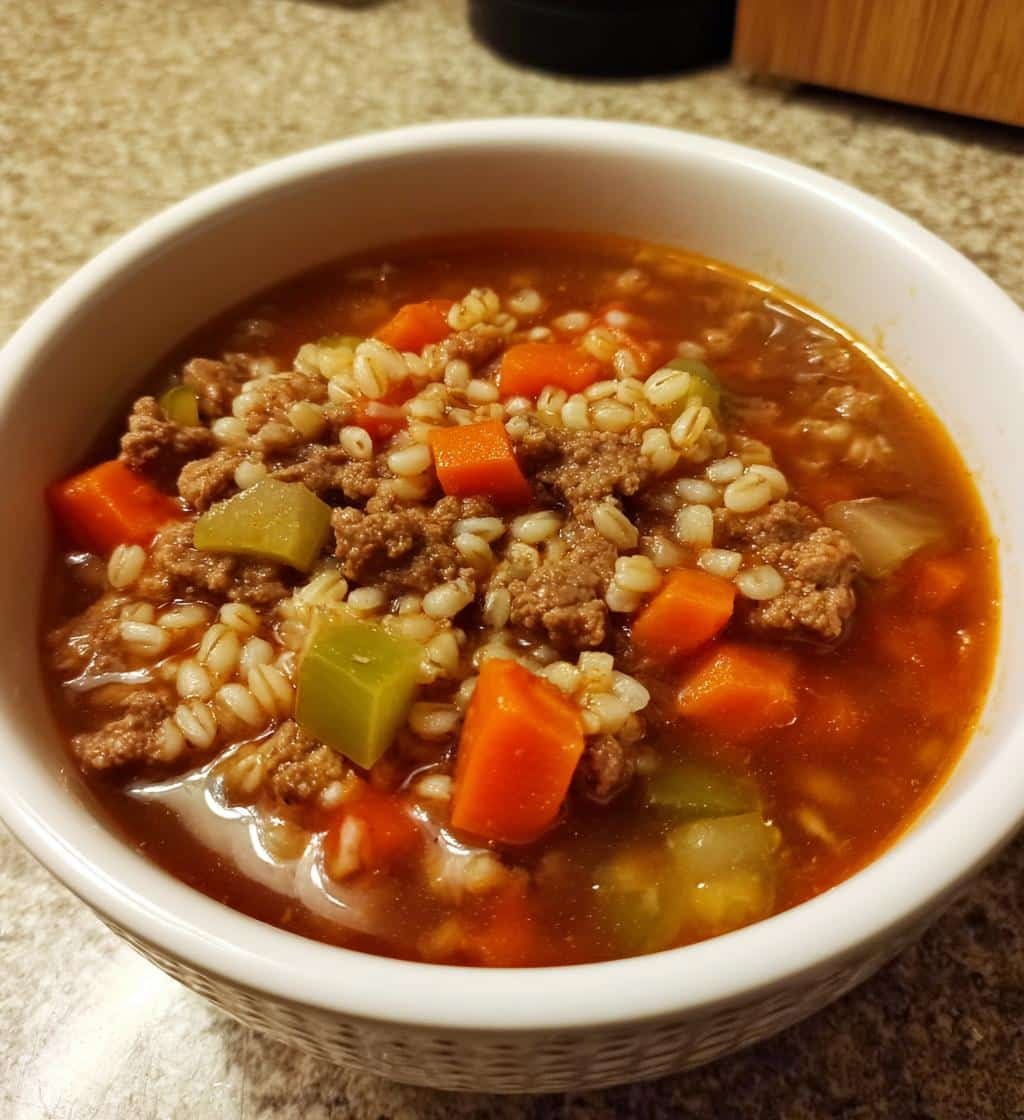 Healthy Quick Beef & Barley Veg Soup - detail 1