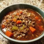 Healthy Quick Beef & Barley Veg Soup