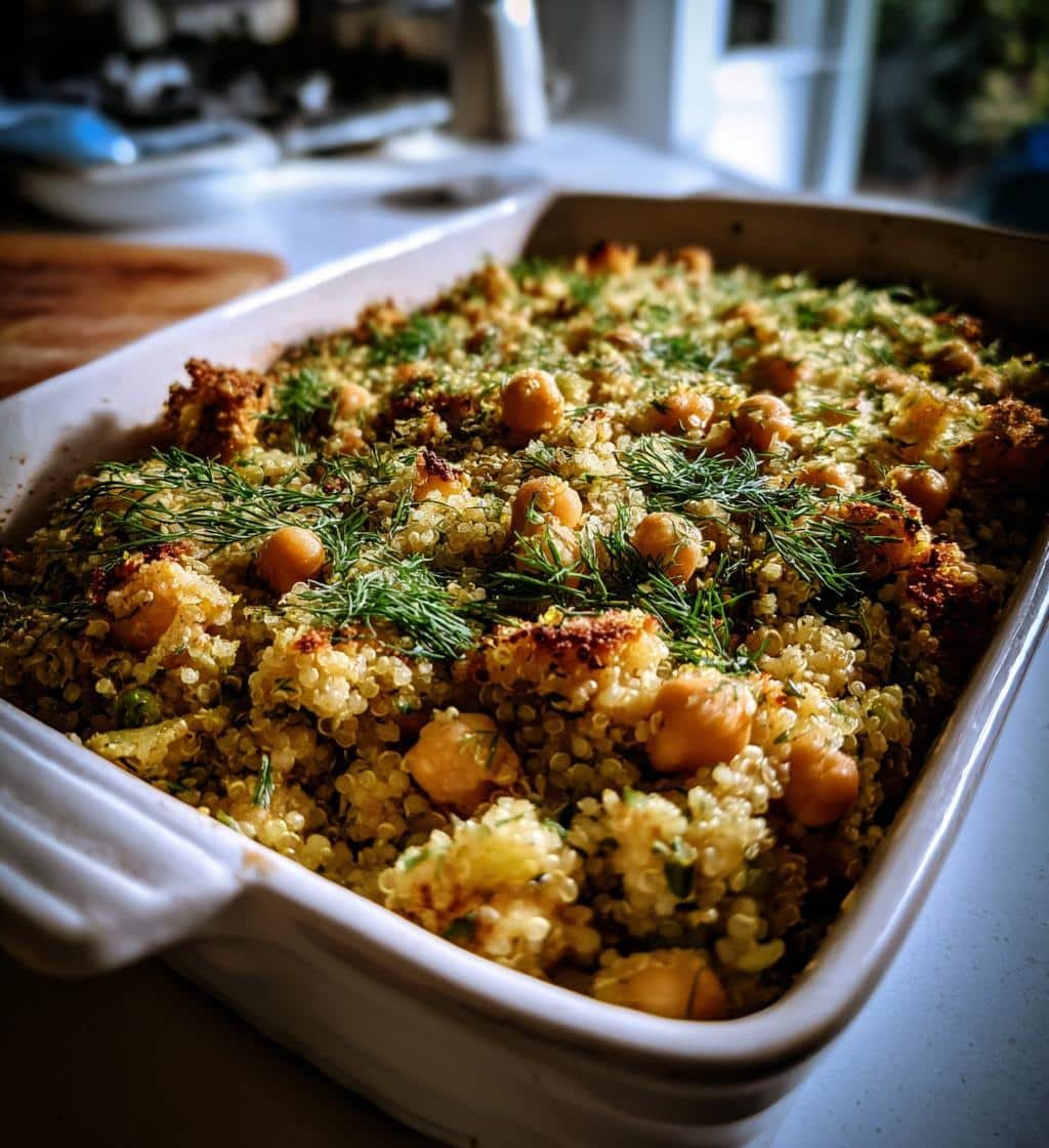 Healthy Vegan Lemon Dill Quinoa Casserole