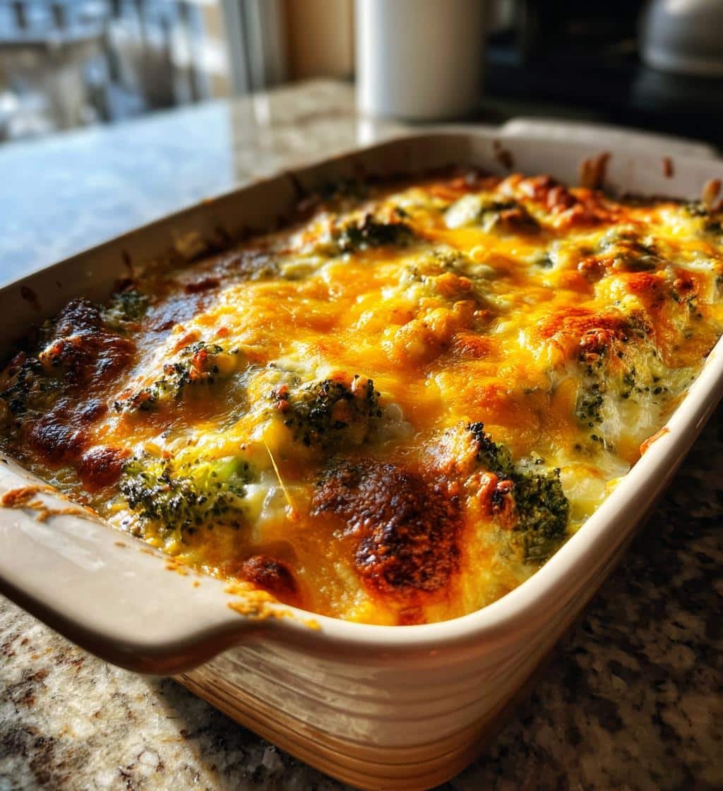 Homemade Broccoli Cheese Wild Rice Casserole