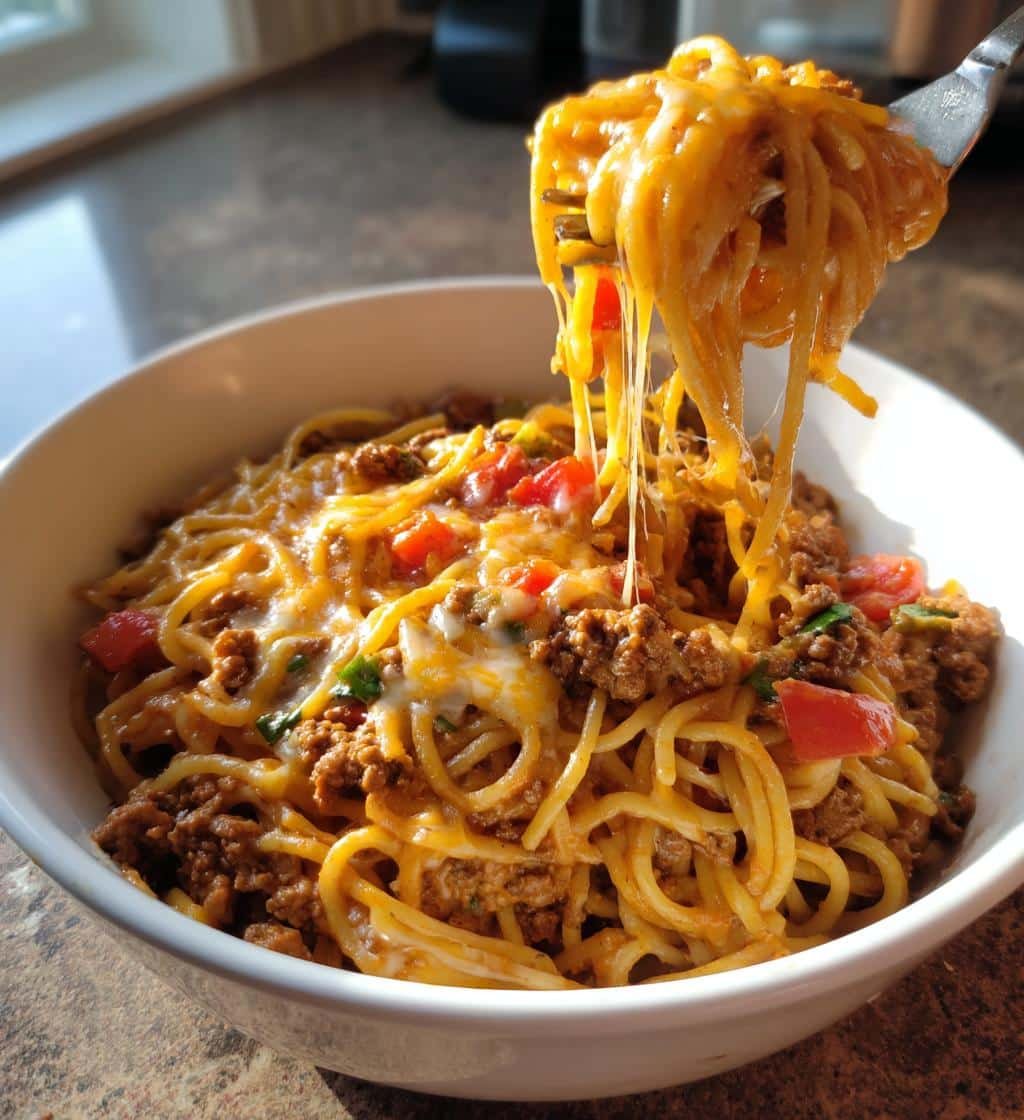 One Pot Taco Spaghetti - detail 1