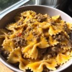 Cheesy Garlic Butter Beef and Bowtie Pasta