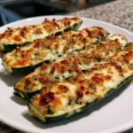 Cheesy Garlic Zucchini Steaks