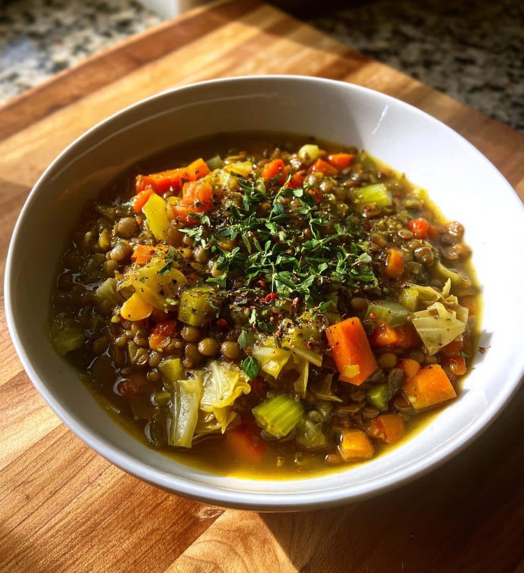 Healthy Cabbage & Lentil Soup