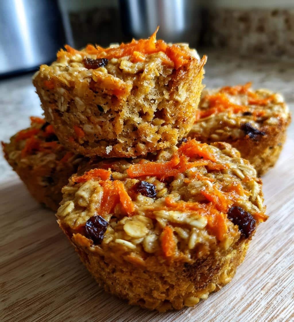 Healthy Carrot Cake Baked Oatmeal Cups