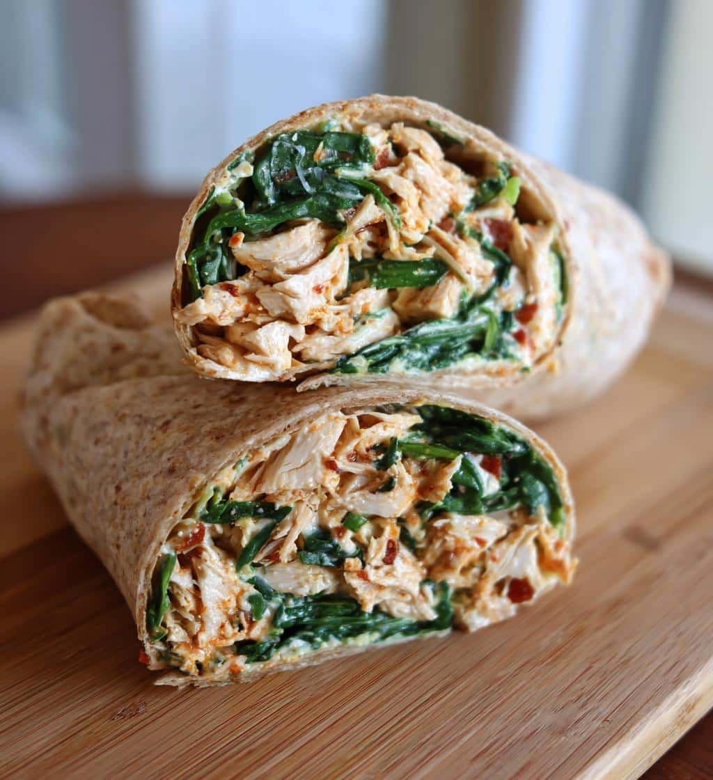 Healthy Chicken Spinach & Cheese Wraps (Meal Prep) - detail 1
