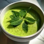 Healthy Chilled Spring Pea Soup with Mint