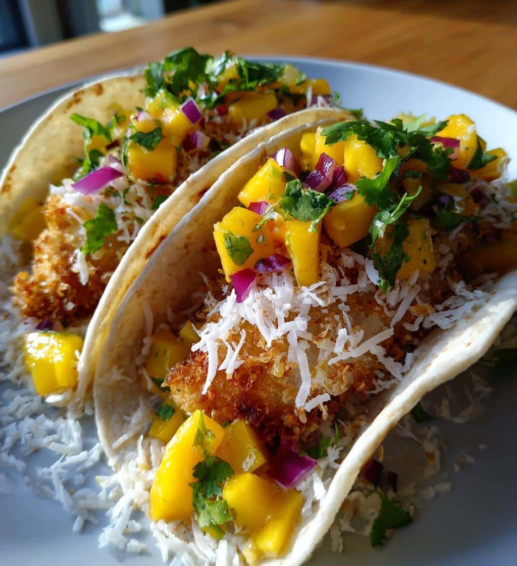 Healthy Coconut Fish Tacos with Mango Salsa - detail 1