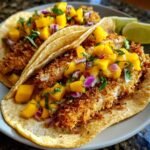 Healthy Coconut Fish Tacos with Mango Salsa