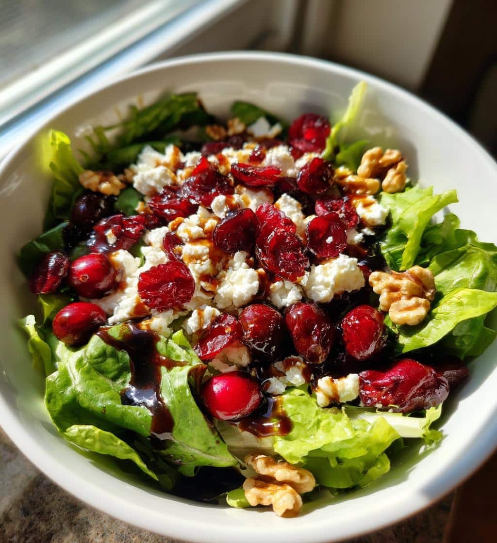 Healthy Cranberry Walnut Feta Salad - detail 1