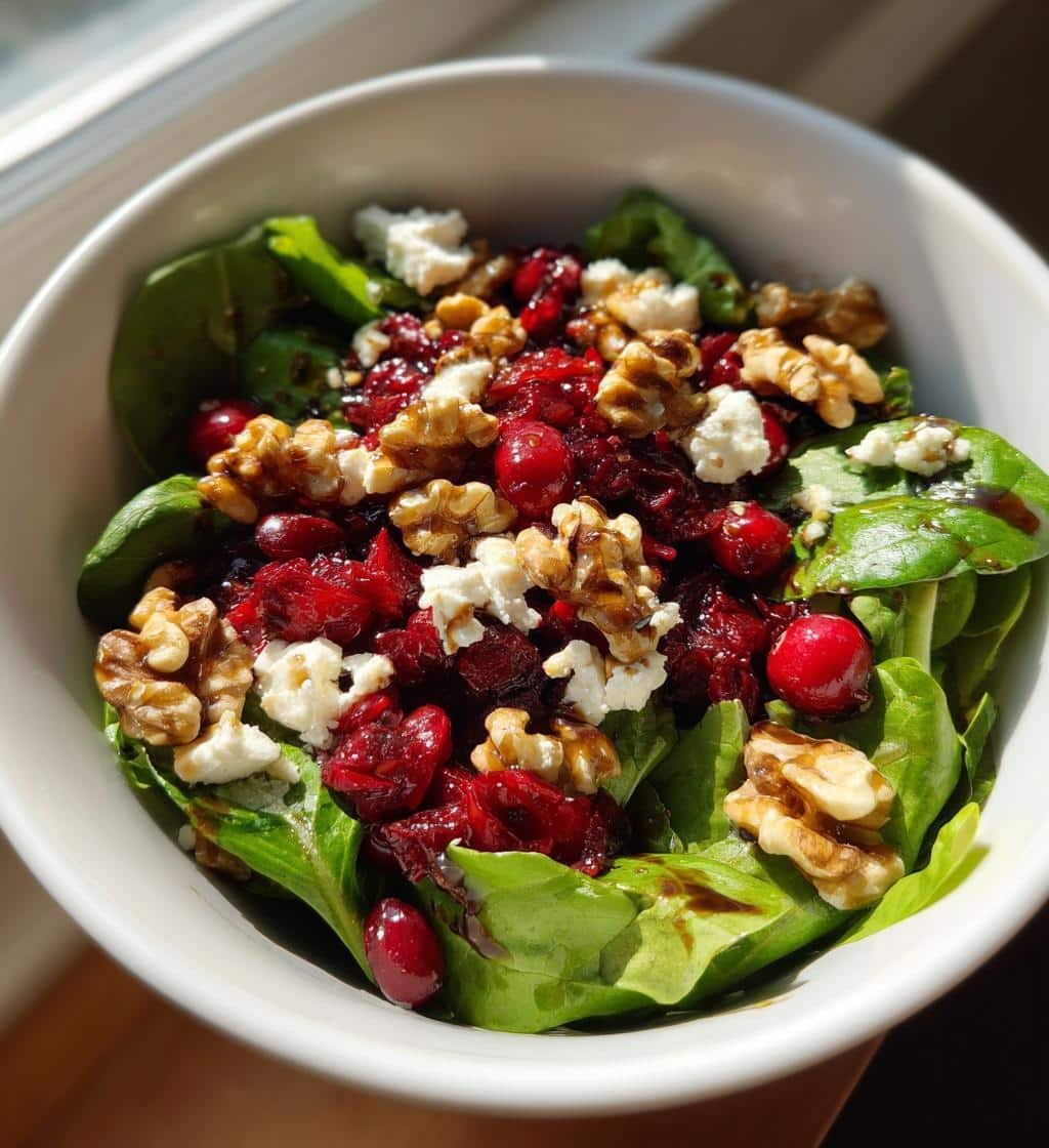 Healthy Cranberry Walnut Feta Salad