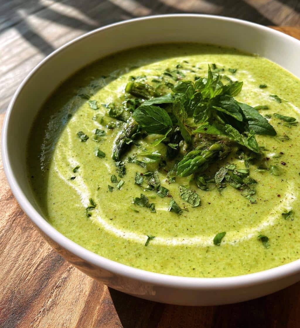 Healthy Creamy Vegan Asparagus Soup (No Cream)